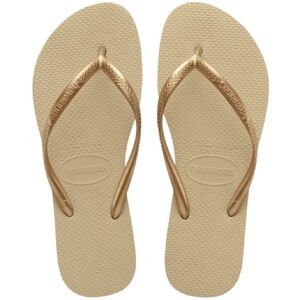 Havaianas Gold and Beige Flip Flops NEW